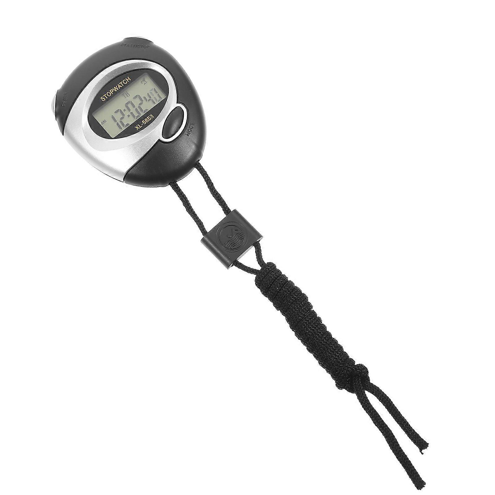 Sport Stopwatch Timer Electronic Chronograph Athletes Referees Black Colorful Backlight 8.6 x 6.7 x 1 Cm Anti-Skid Weatherproof 1Set