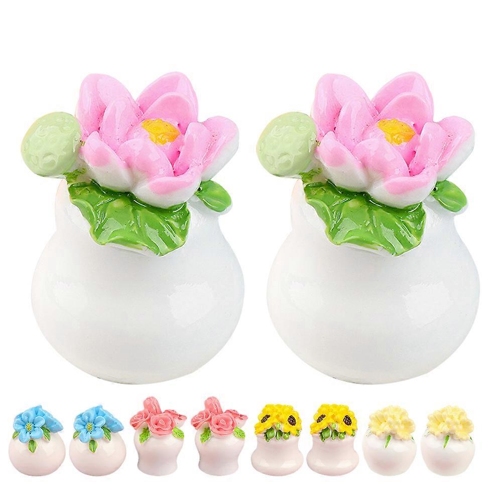 Artificial Potted Plants present Option Assorted Color 2.50X1.80X1.80CM Resin Crafting 10Pcs