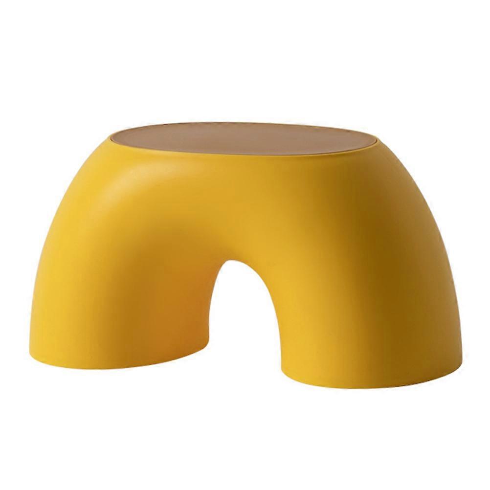 Portable Stool Comfortable Anti-Slip Practical Round Yellow 36x19.1x18.5cm for Indoor Use 1Pack