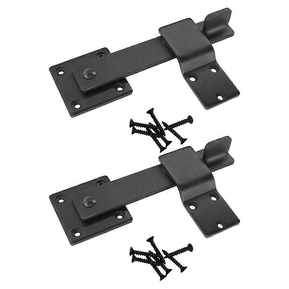 Door Latches Hardware Sliding Gate Lock Anti-Theft Farm Gates Latch Rectangular 2Sets