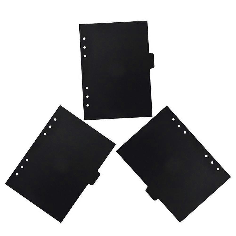 Refillable Planner Inserts Binder Divider Pages A5 Size Black Color Rectangular Shape for Students 3 Sets