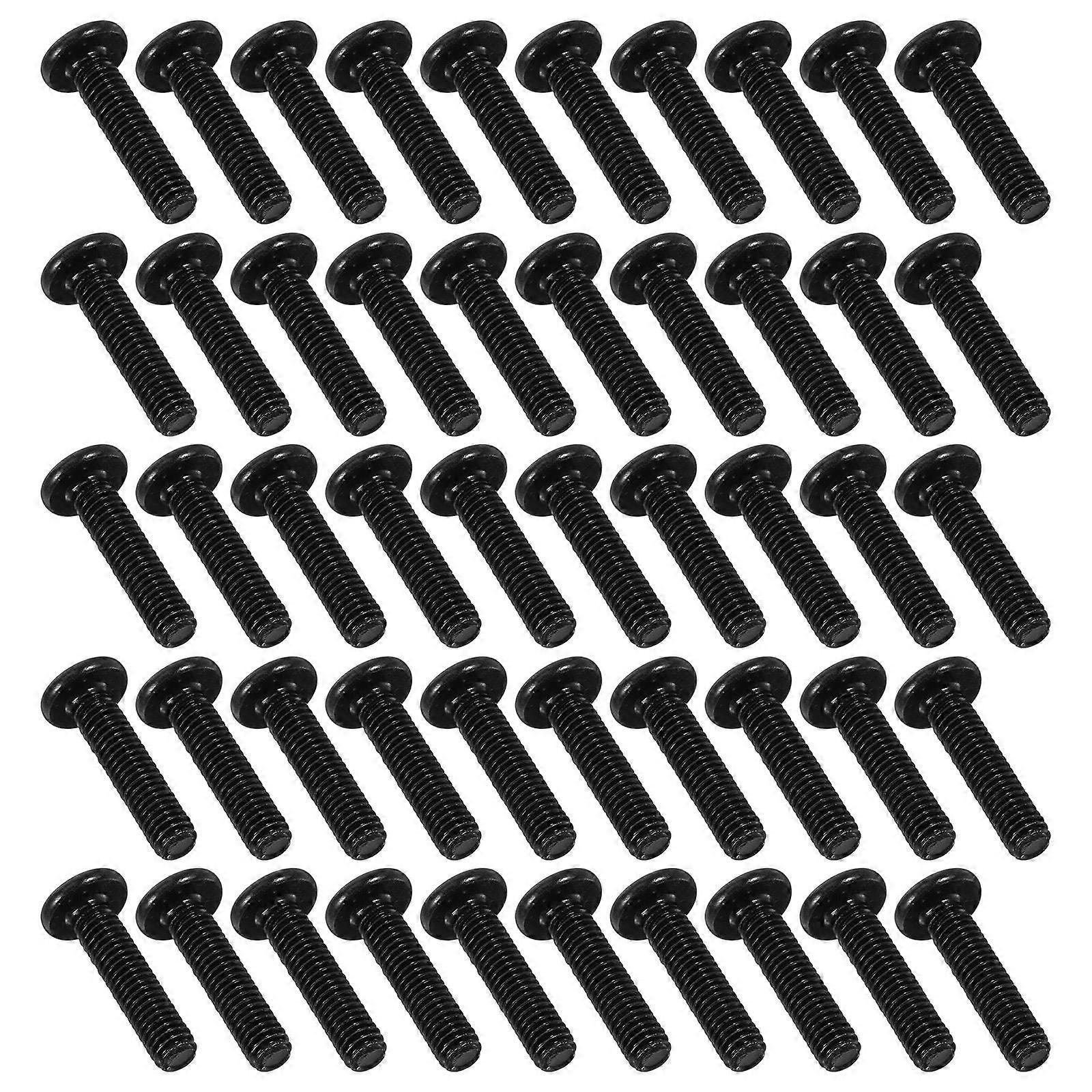 50pcs Carbon Steel Flat Head Countersunk Cap Screws for Furniture Assembly – Full Thread Design for Tables, Beds & Racks