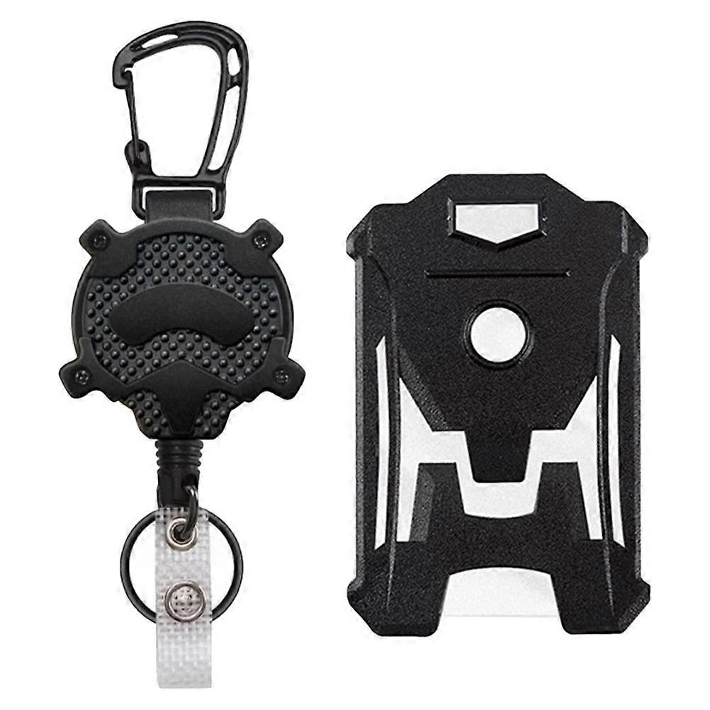 Plastic Badge Holder Hard Name Badge Holder With Retractable Clip For Office Use 1Set