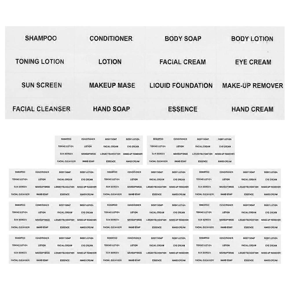 DIY Blank Stickers Clear Bathroom Labels Waterproof Refillable for Travel Bottles 12 Sheets Assorted Color