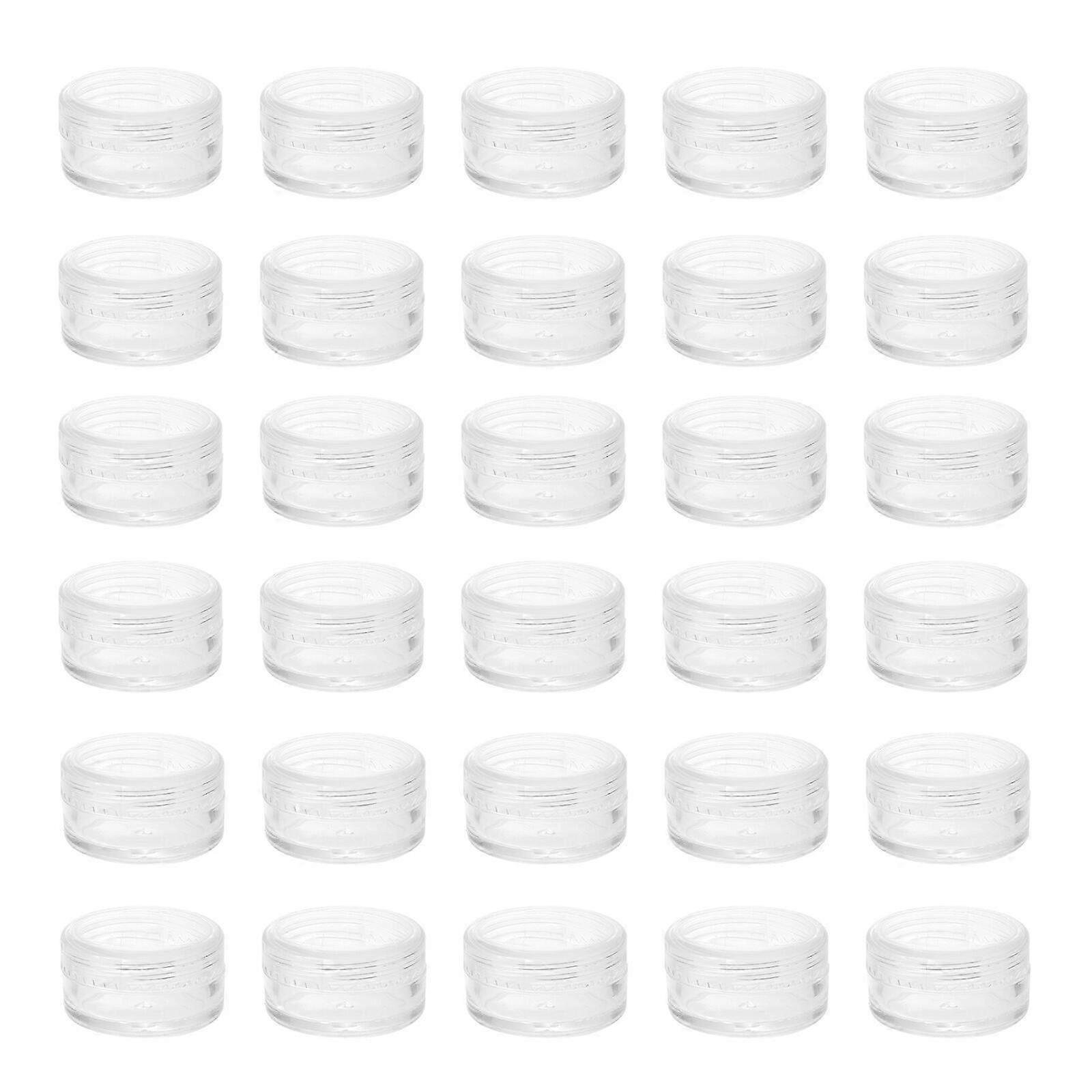 30 Pcs Small Plastic Cream Jars 3X3cm Transparent Empty Face Cream Containers