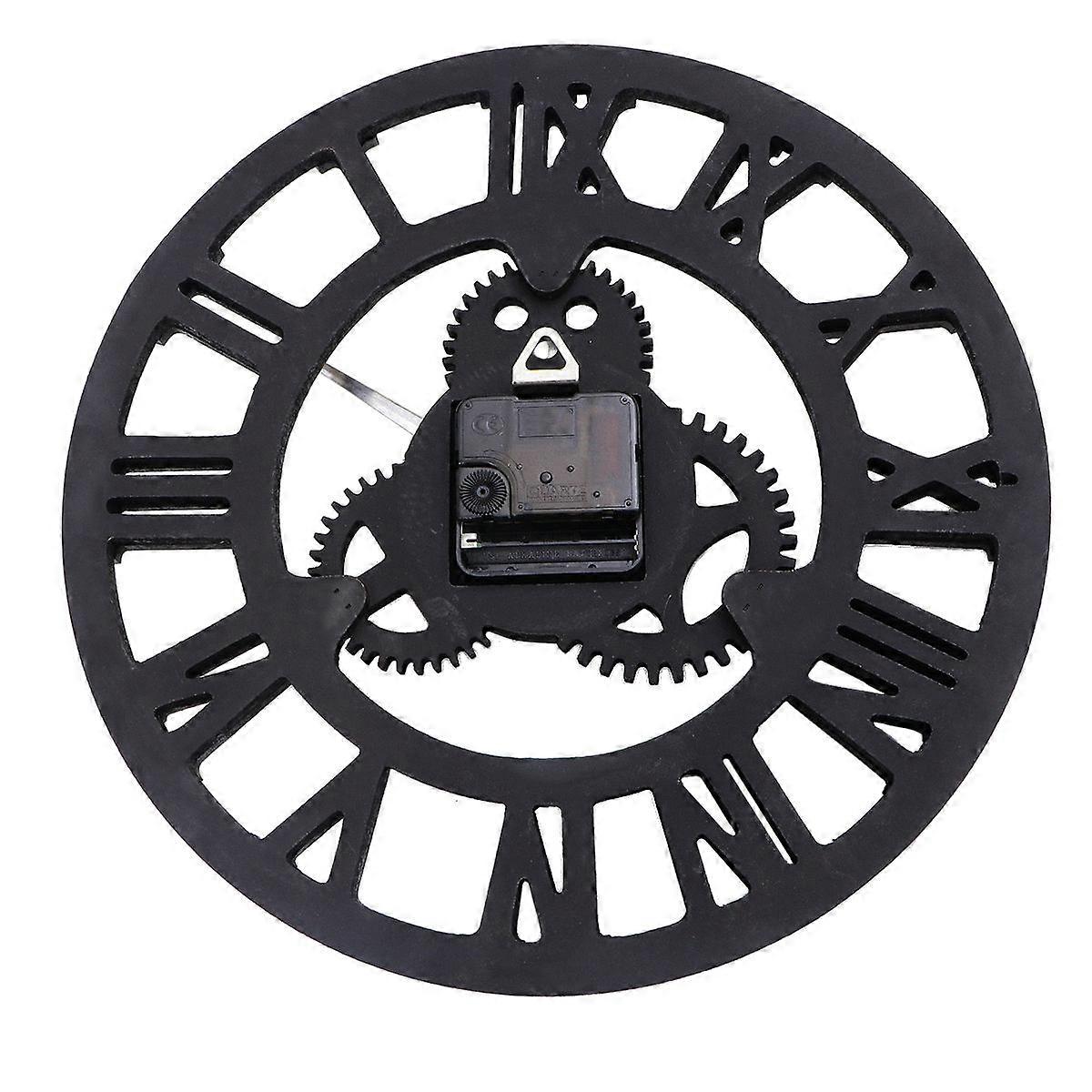 Retro Room Decor Wall Clock Gear Industrial Style Wall Clock Golden Kitchen 30x30cm Timekeeping 1Pack