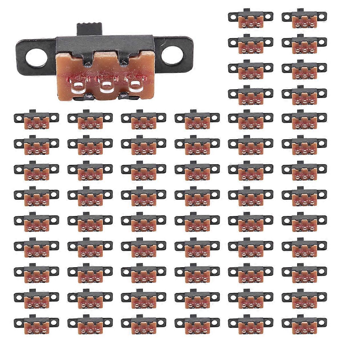 50 Pcs ON/ON 2 Position 1P2T SPDT Mini Panel Slide Switch