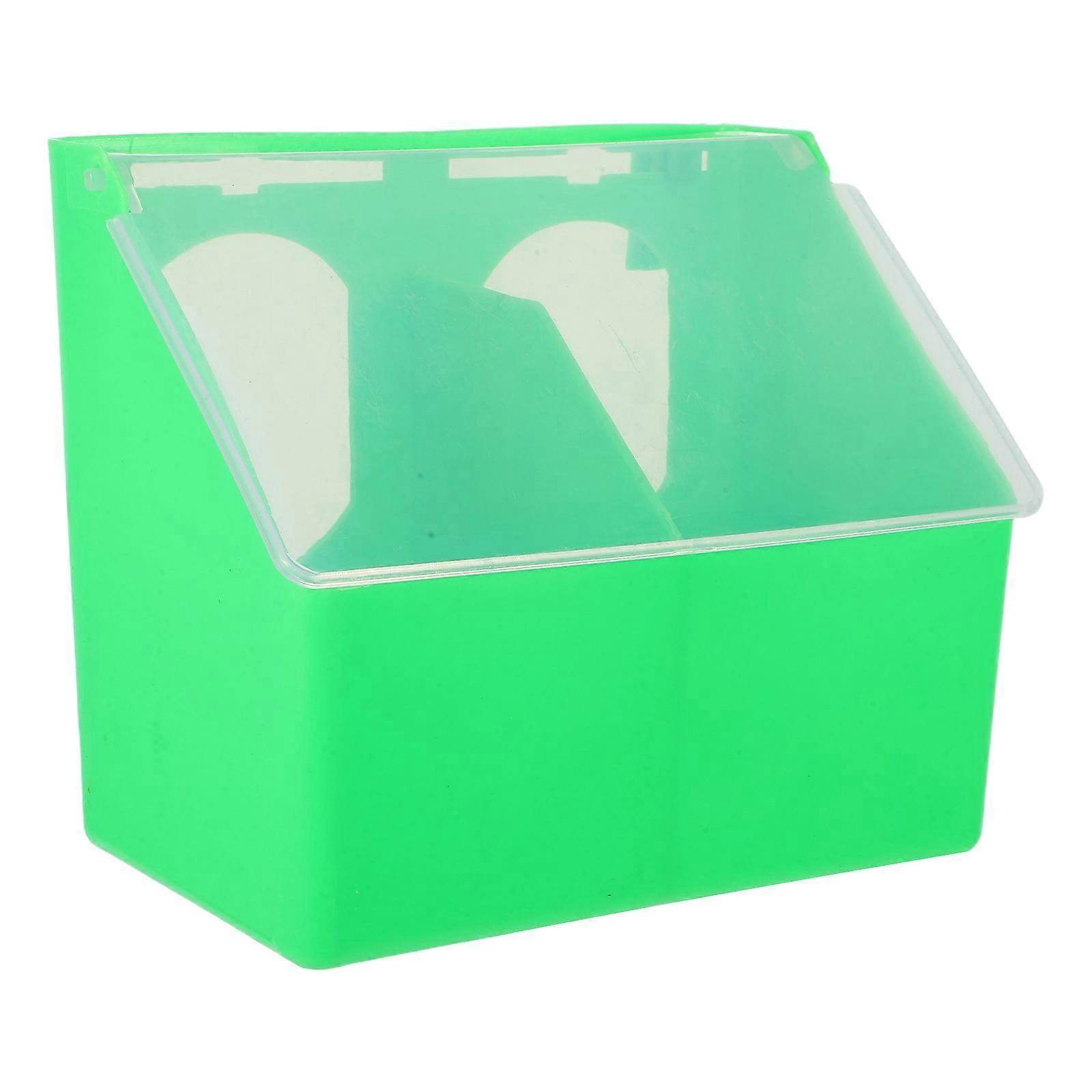 Hanging Feed Dish Pigeon Hanging Feeder With Lid Dual Compartment Pigeon Nest Bowl Prevent Rectangular Shape 1Set