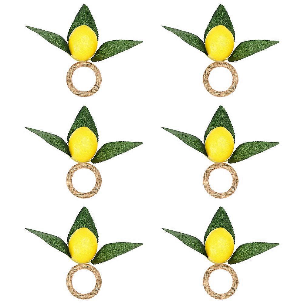 Lemon-Shaped Serviette Ring Napkin Fixing Bright Color 10x10cm Design Serviette Buckles 6Pcs