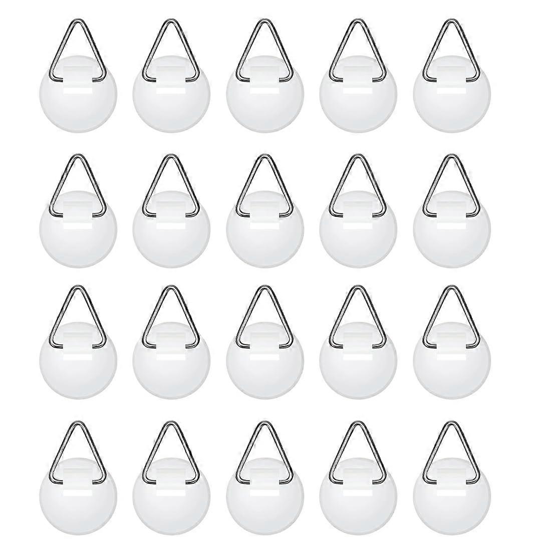 Picture Fixings, 20 Pieces Invisible Vertical Blackboard Holder, SelfAdhesive Picture Hooks, Round with Adhesive Hooks
