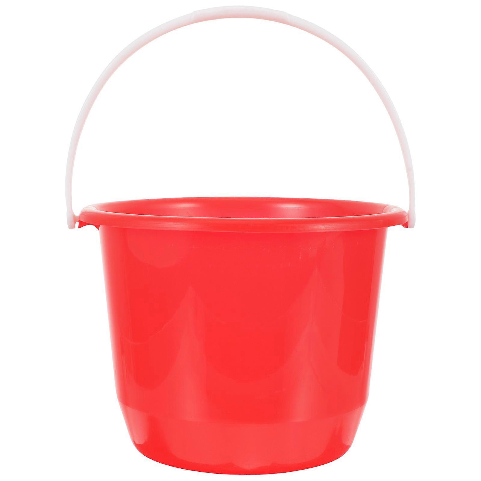 Red Plastic Container for Saltwater Bucket 5L Multipurpose with Handle 1Pack