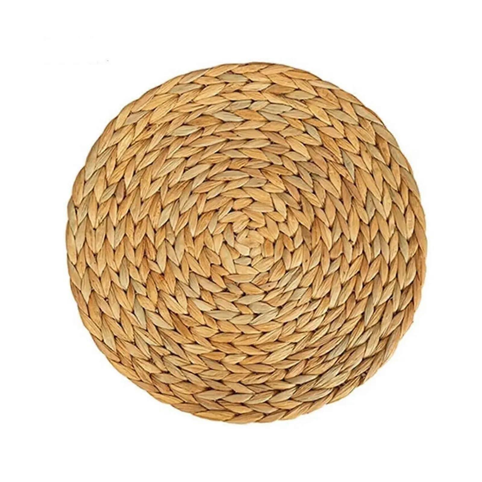 Rattan Untersetzer 2pcs Round Placemats 20CM Straw Weave Dining Table Mats Home Decor for Cups