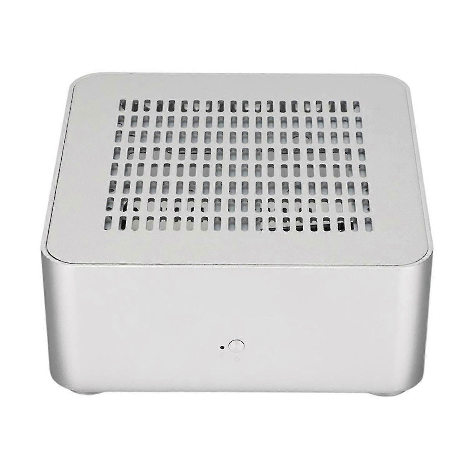 Aluminiumgehäuse Kleines Desktop-Computergehäuse Netzteil HTPC Mini-ITX PC-Gehäuse 2 USB 3.0-Anschlüsse
