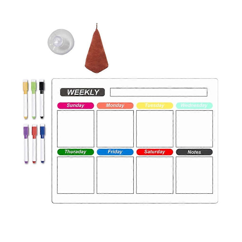 Refrigerator Magnetic Calendar Weekly Planner Whiteboard Monthly To-Do List Shopping List Board
