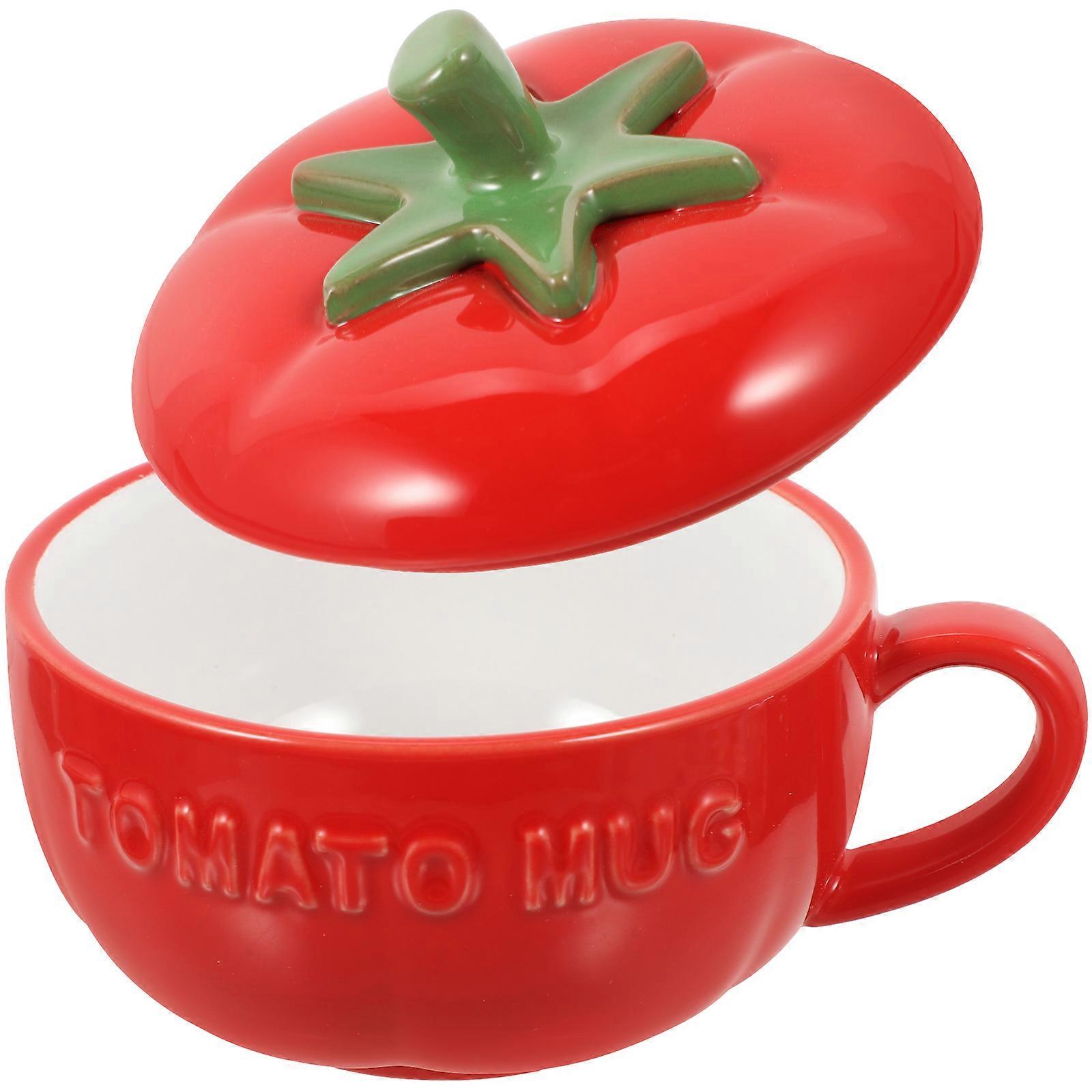 Ceramic Beverage Container For School Use Red Color Round Shape 1Pack