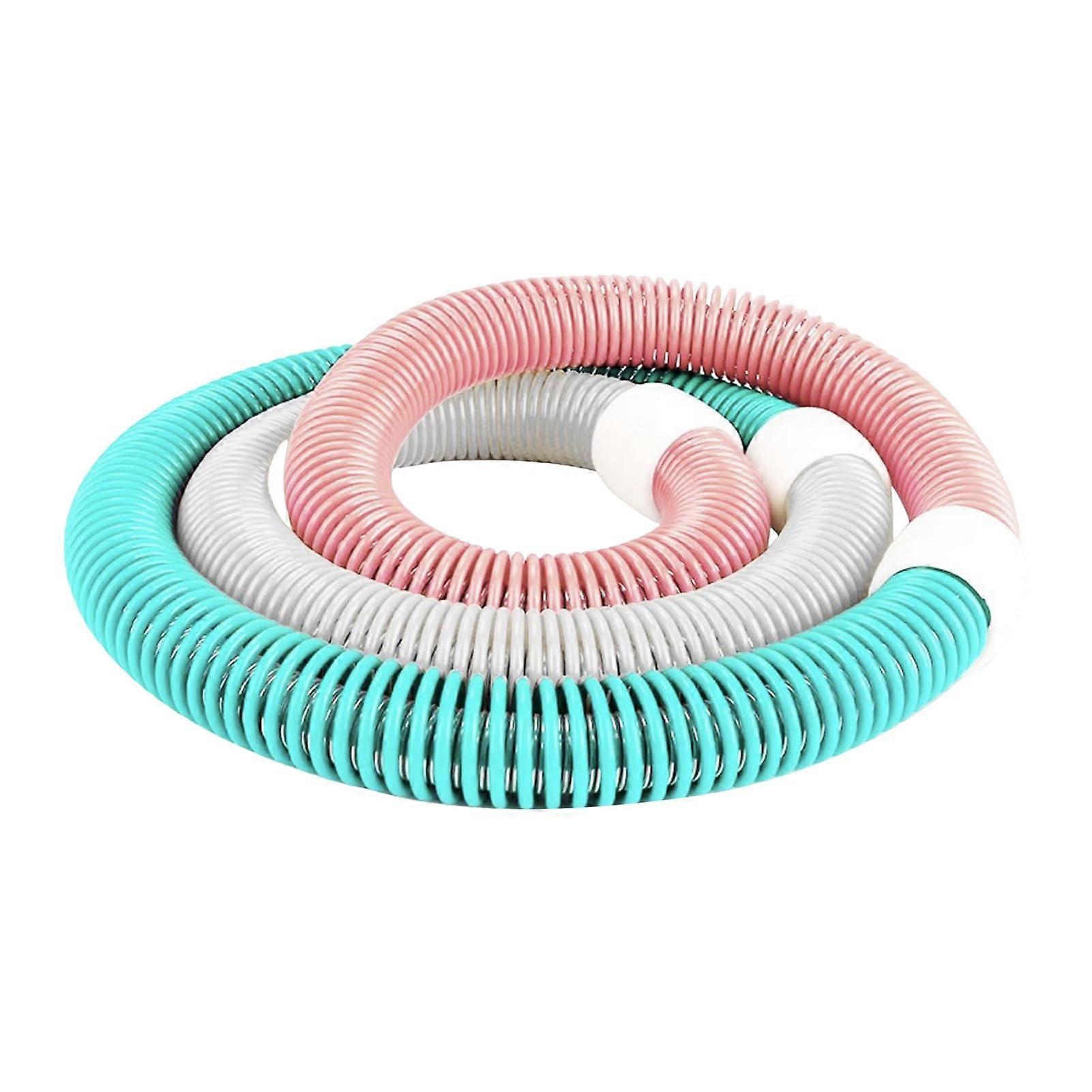 Weighted Exercise Ring for Adults - Soft Feather Fitness Hoop, Foldable Design, Core Training Equipment in Green/Pink