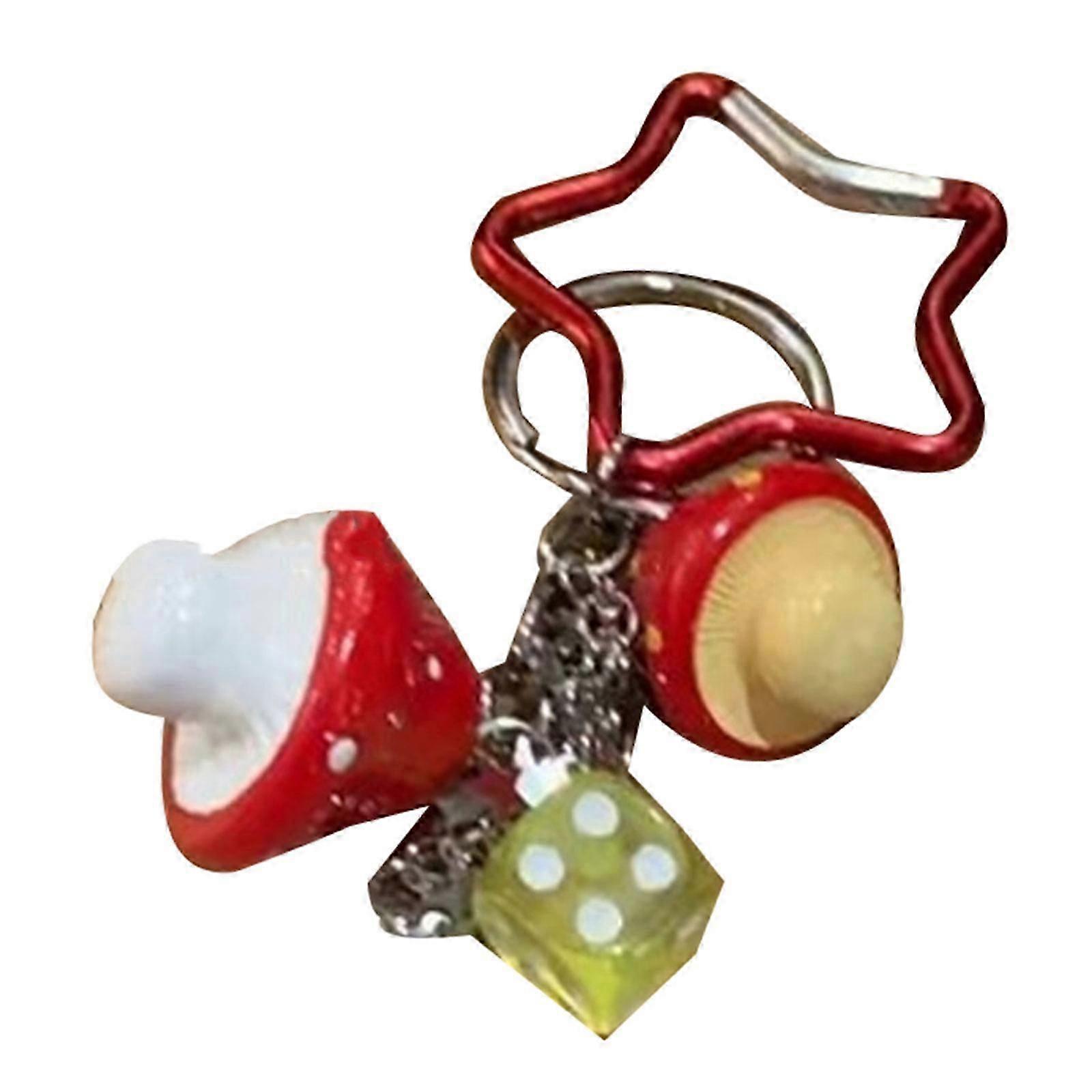 Stylish Felt Mushroom Keychain In Delightful and Portable Accessory for Keys or Bags Craft With Sturdy Felt Materials