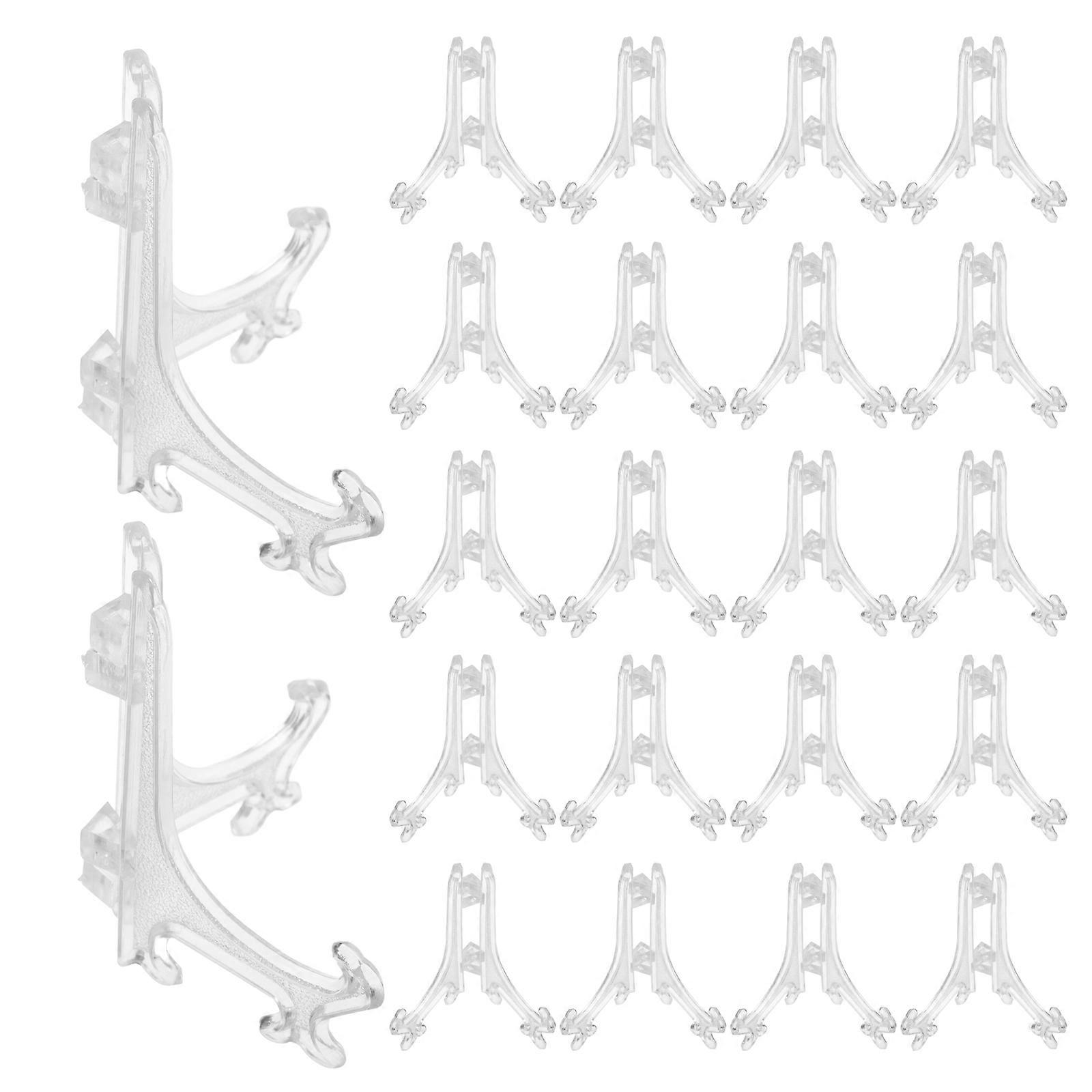 Dish Display Stand Mini Plastic Easel For Home Decor Transparent 7.50X6.50X4.00CM Stable Presentation 50Pcs