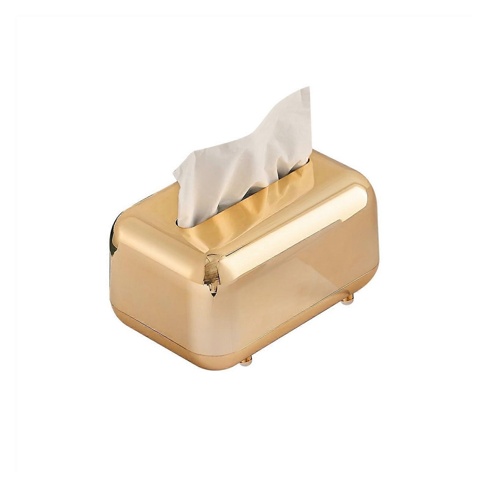 Cosmetic Tissue Box Luxury Storage Napkin Holder Desktop Organizer (Color: A)