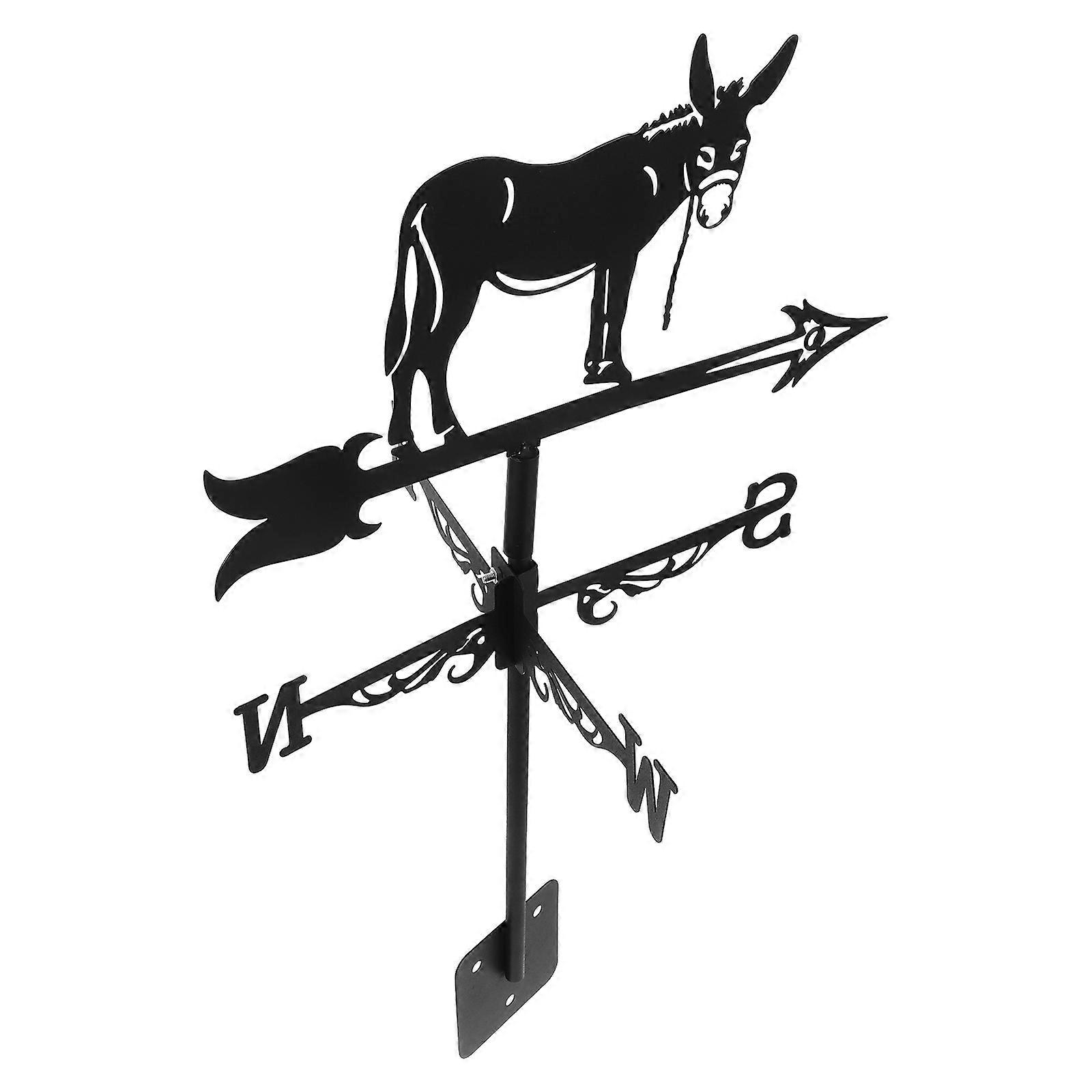 Charming Donkey Metal Weathervane – Durable Outdoor Decoration Wind Direction Indicator Easy Installation Animal Ornament