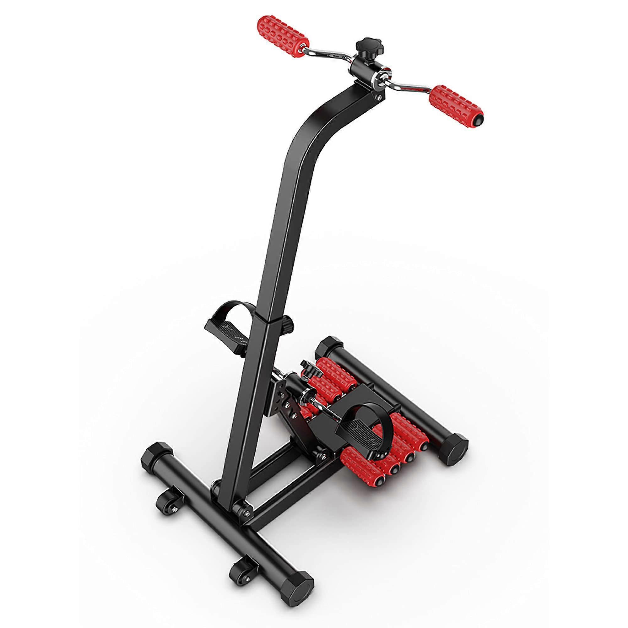 Arm and Leg Exerciser, Height-Adjustable Home Gym, Indoor Use, Massage Function, Movable Wheels, Black 84x55x39 cm