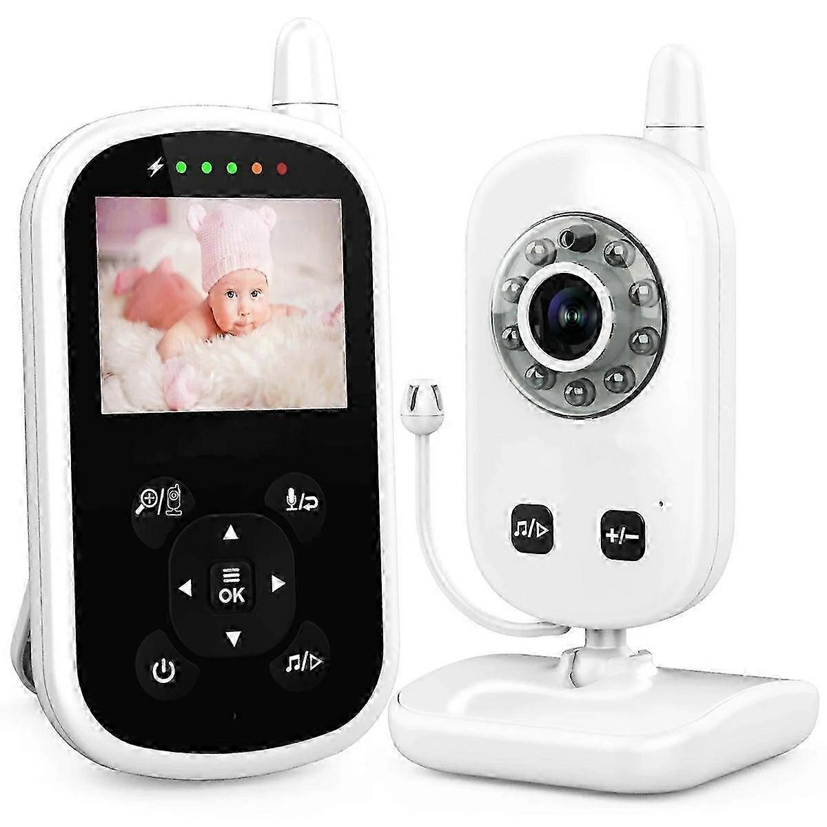 2.4-inch LCD Baby Monitor with Temperature Detection, Two-way Voice and Built-in Lullabies