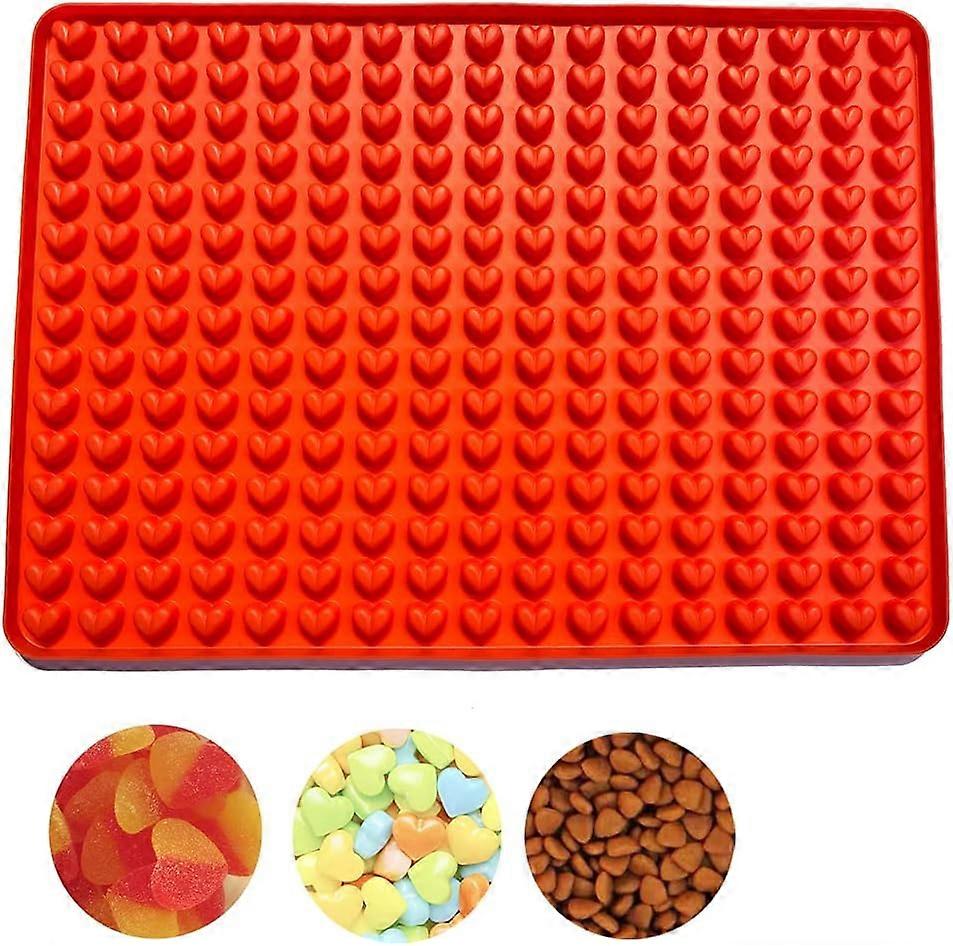 255 cavity pet snack mold, mini heart shaped soft candy making mold