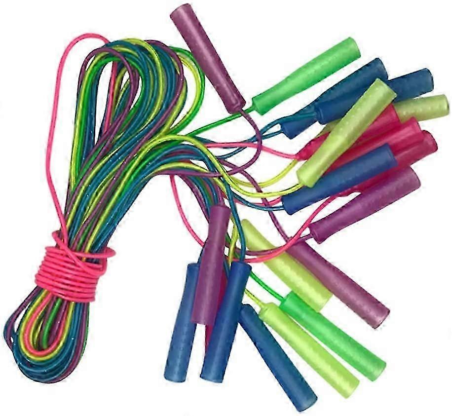 10-Pack Soft Plastic Handle Jump Ropes for Kids (Random Colours, 2.5m)