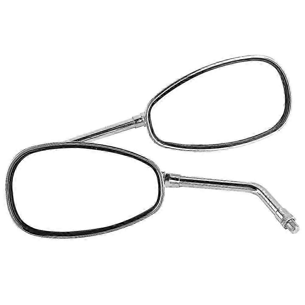 2Pcs Modified Chrome Rear View Side Mirrors for Motorcycles