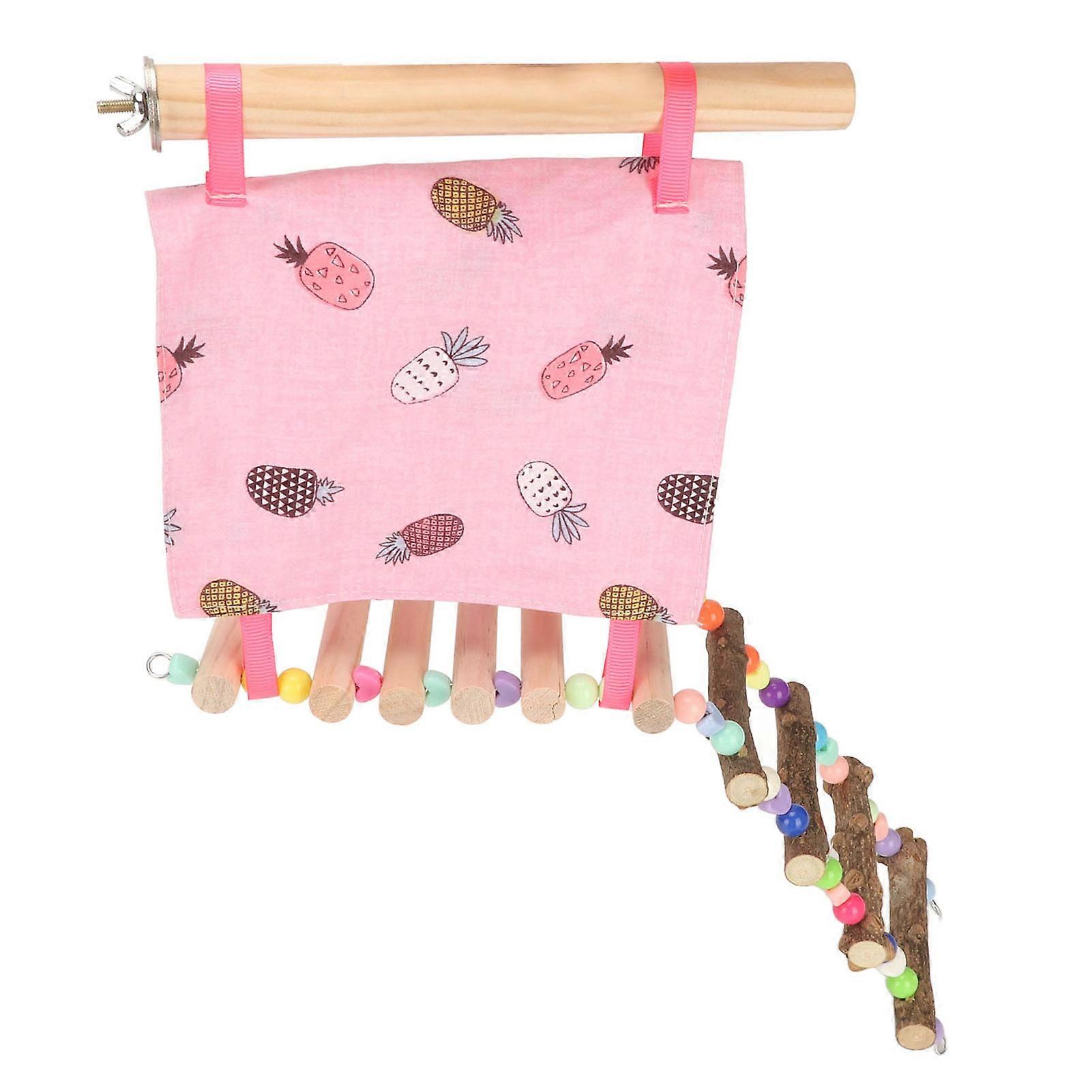 Bird Nest Hut Hammock Tent Vibrant Color Open Front and Back Bird Hammock Tent with Ladder for Bird Cage Accessories 