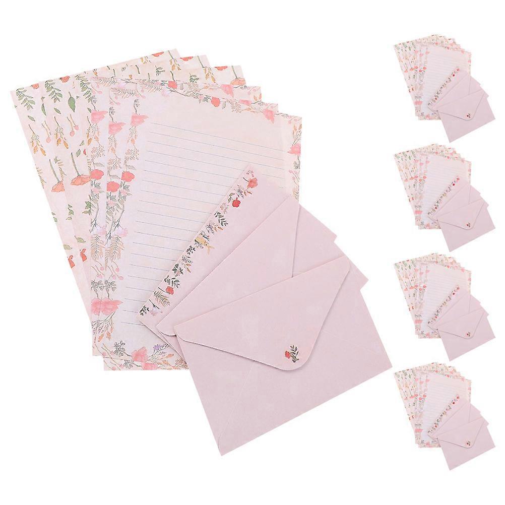 Cute Stationery Set Letter Paper Envelope Set Invitation Card Thank You Card Assorted Color 5 Sets