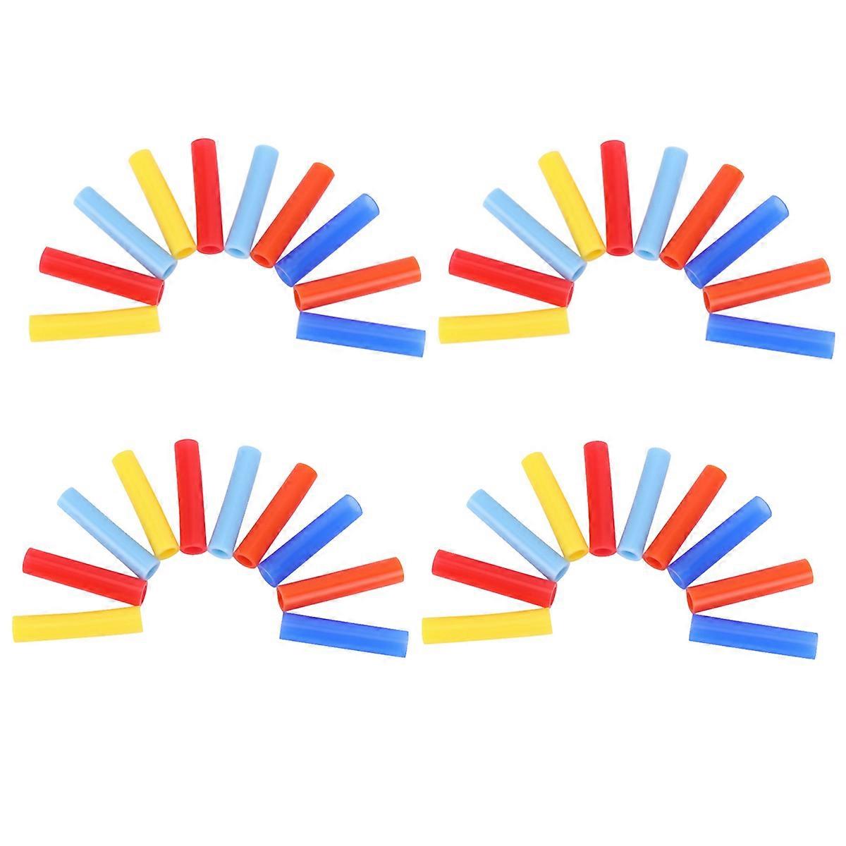 10pcs Assorted Colors Reusable Silicone Straws Tips Covers