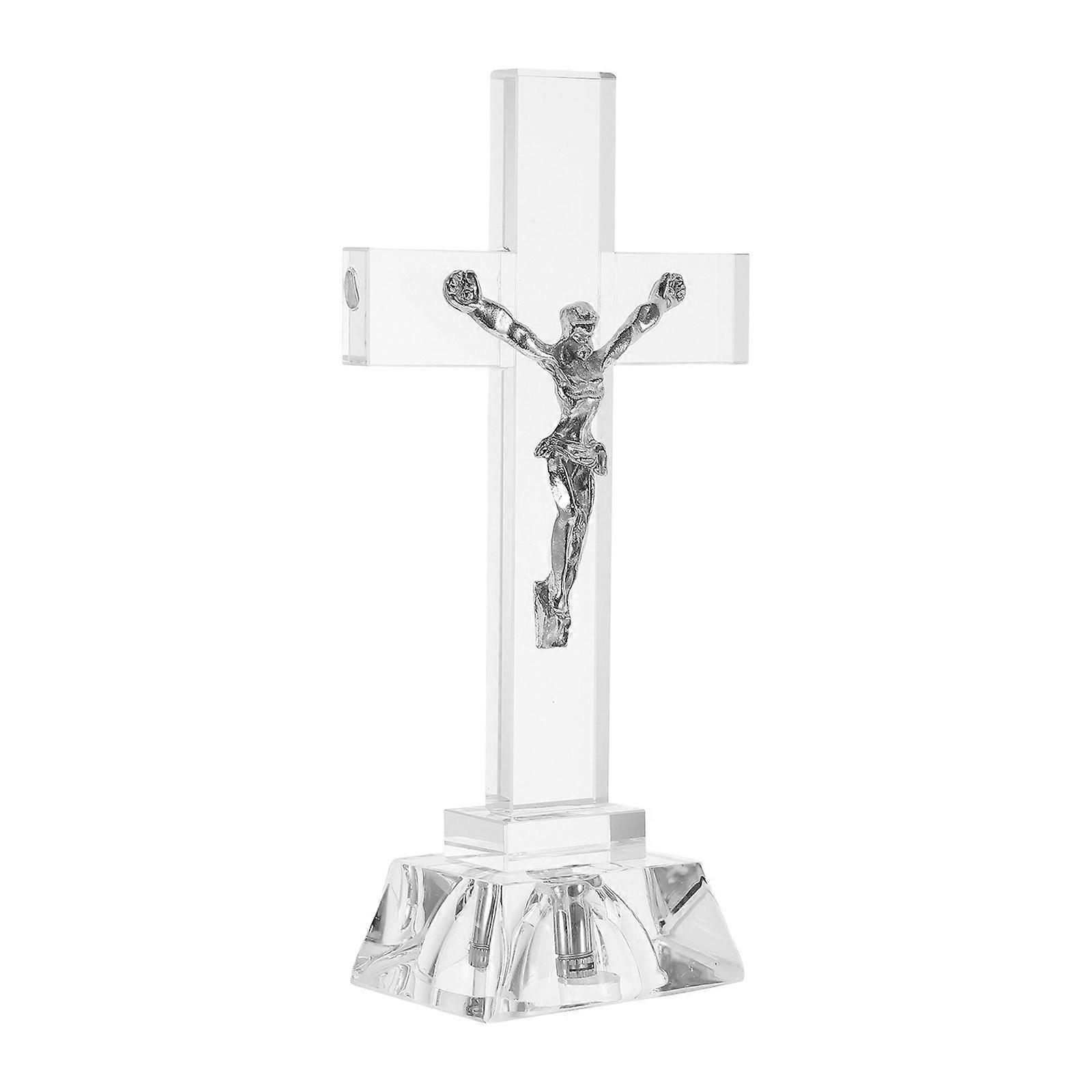 Cross Tabletop Religious Ornament – Delicate Handcrafted Christian Home and Office Altar Decoration
