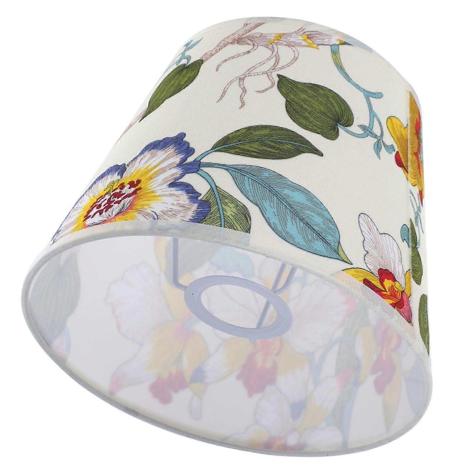 Small Floral Lampshade Round Shape Flower Pattern Lampshade Study Material 22X22X17CM 1Set