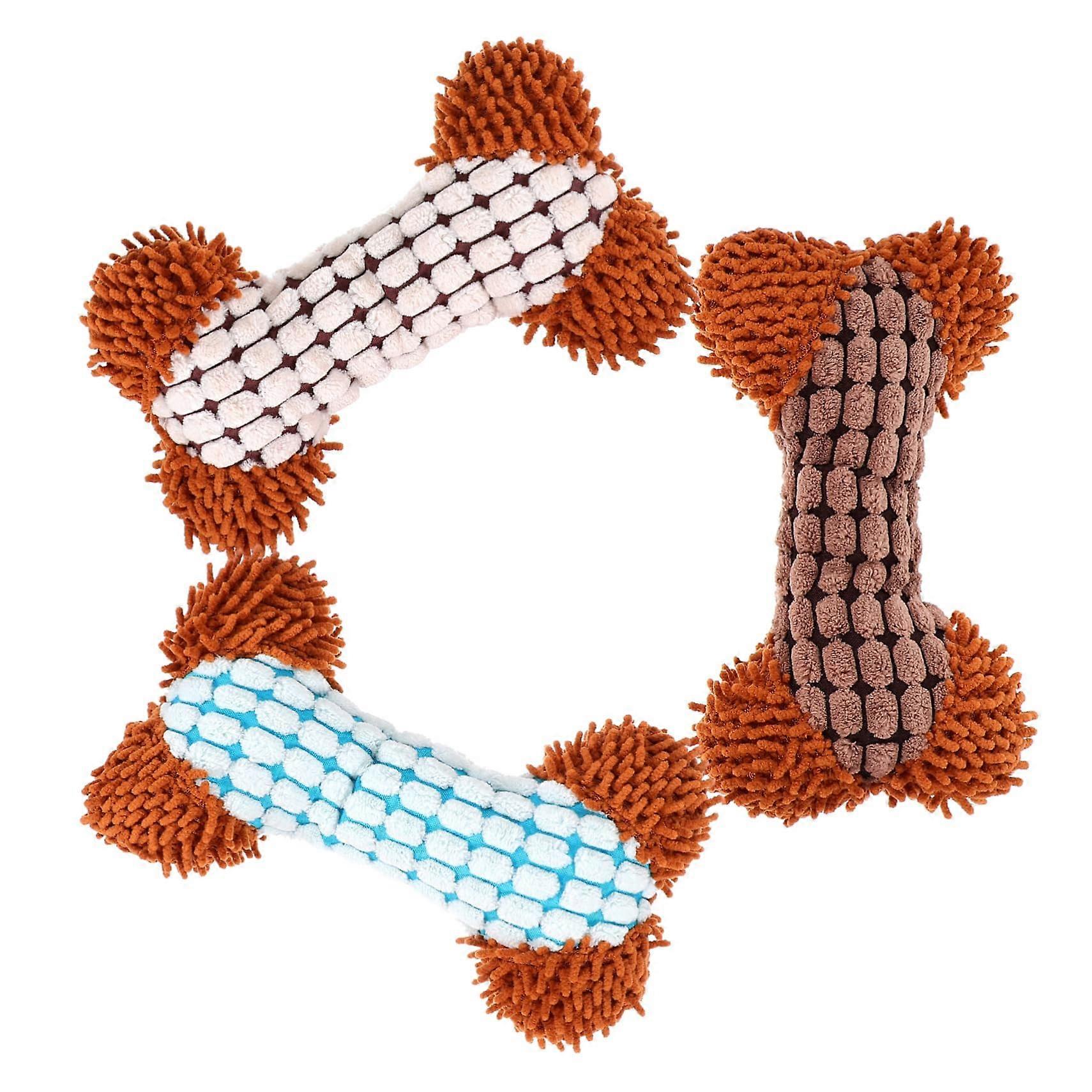 Dog Plush Squeaky Chew Toys 3-Piece Set for Puppies and Small Dogs, Soft Plush Squeaker Plushies
