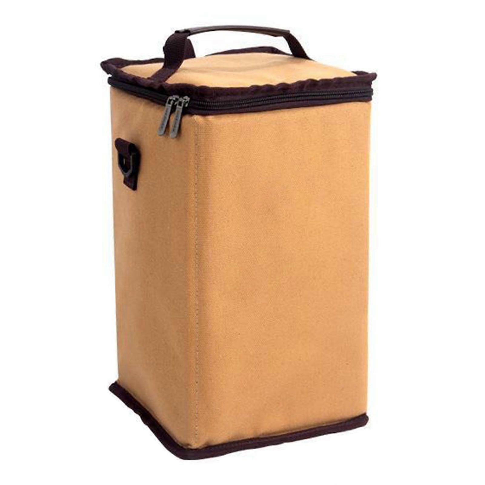 Camping Light Storage Bag Canvas Large Capacity Outdoor Camping Lamp Bag with Detachable Shoulder Strap Small Square YMHC