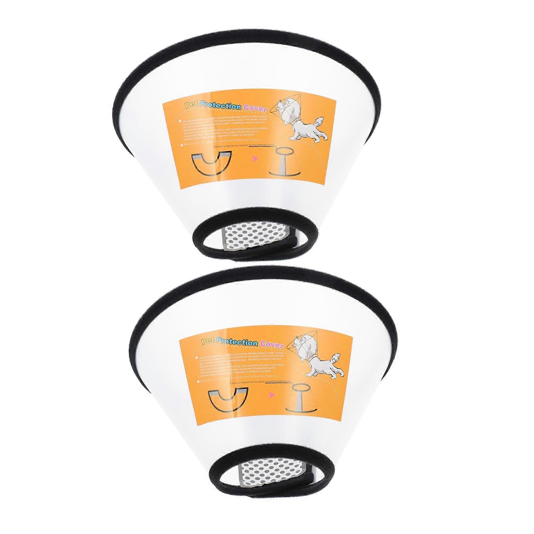 2 Pieces Adjustable Recovery Collar for Cats, Breathable Post-Surgery Wound Protection, Licking and Scratching Prevention, Neck Size Compatibility