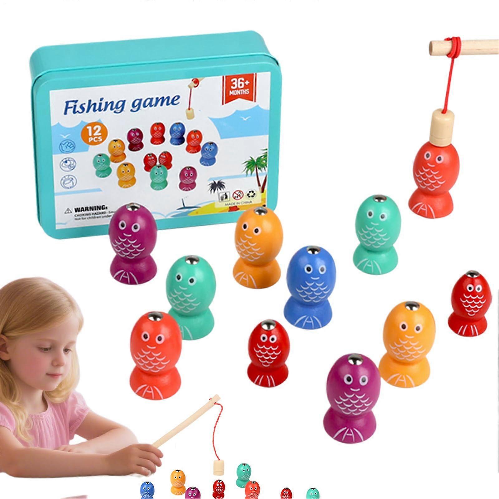 Magnetic Fishing Game | Wooden Learning Toy for Fine Motor Skills and Sensory Development for Kids Aged 2-6 Years