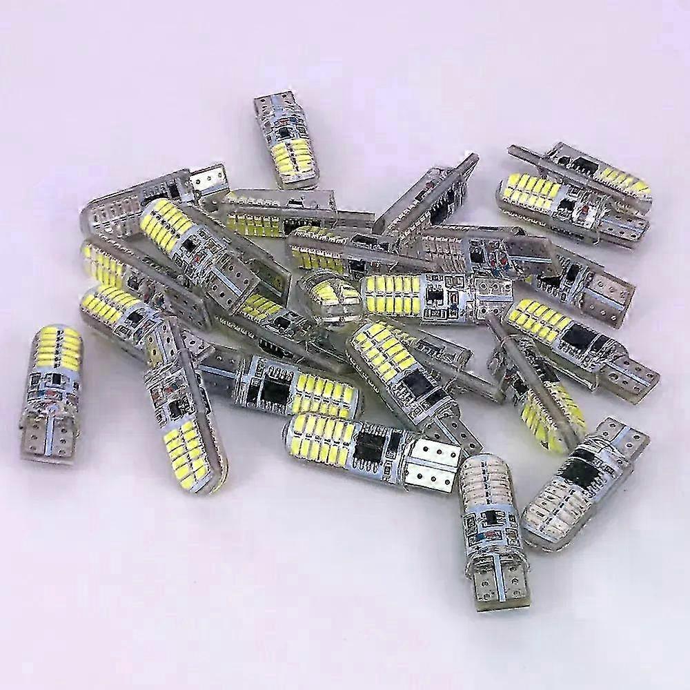 10x Strobe T10 LED Light with W5W Bulbs for Car Clearance, Side Marker, Position, Signal, and License Plate Lighting