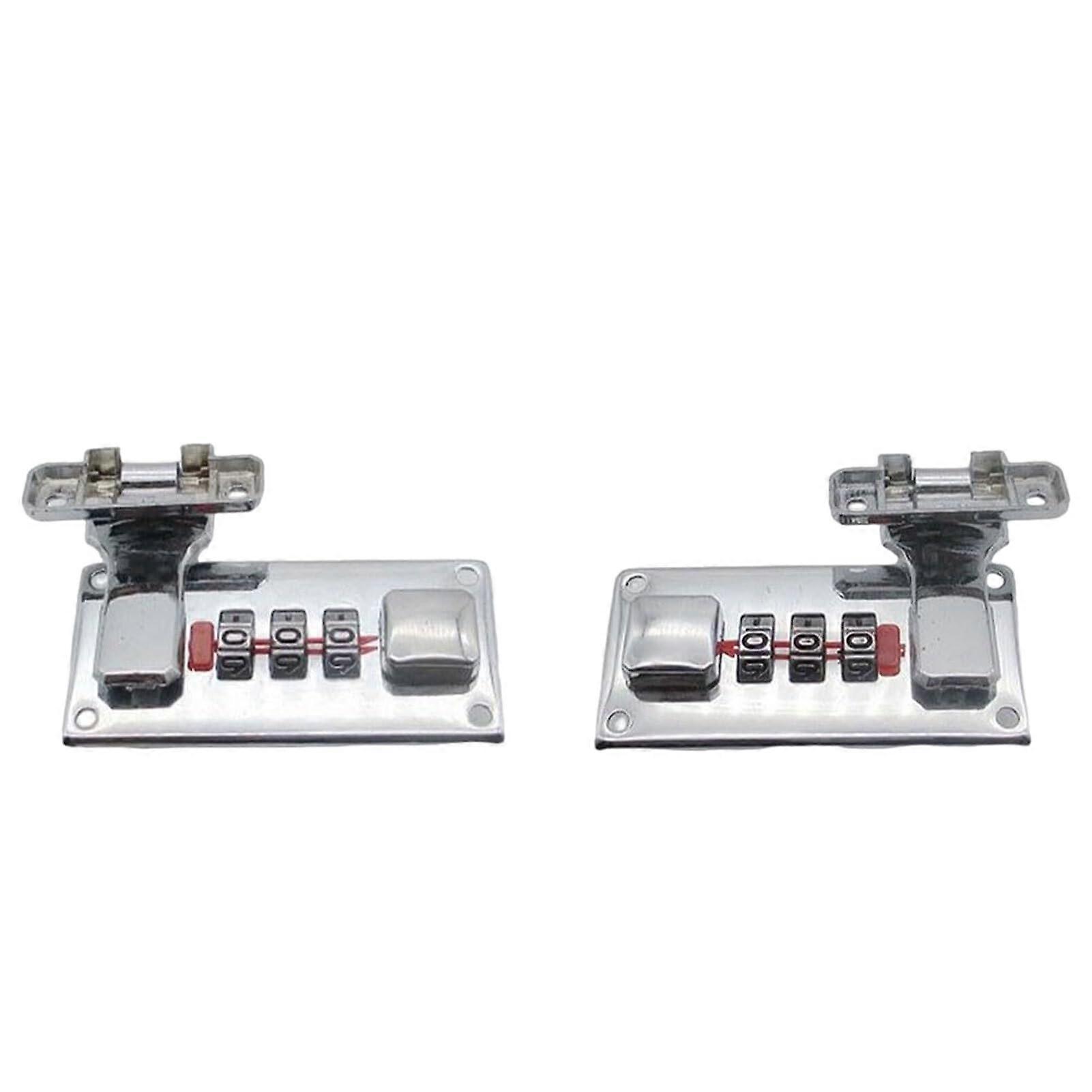 2 x Toolbox Latches, durable locking mechanism for toolbox, alloy, luggage, suitcase, latches with combination lock, silver, 65 * 33mm Silver 65*33mm