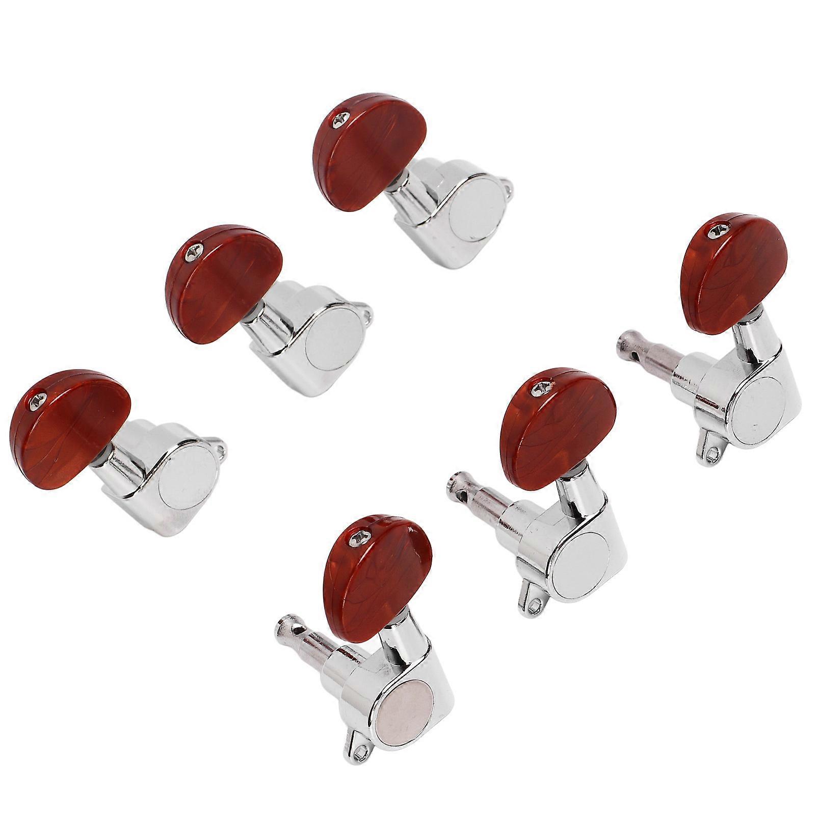 6Pcs Guitar String Tuning Pegs 3 Left 3 Right Metal Plastic Set