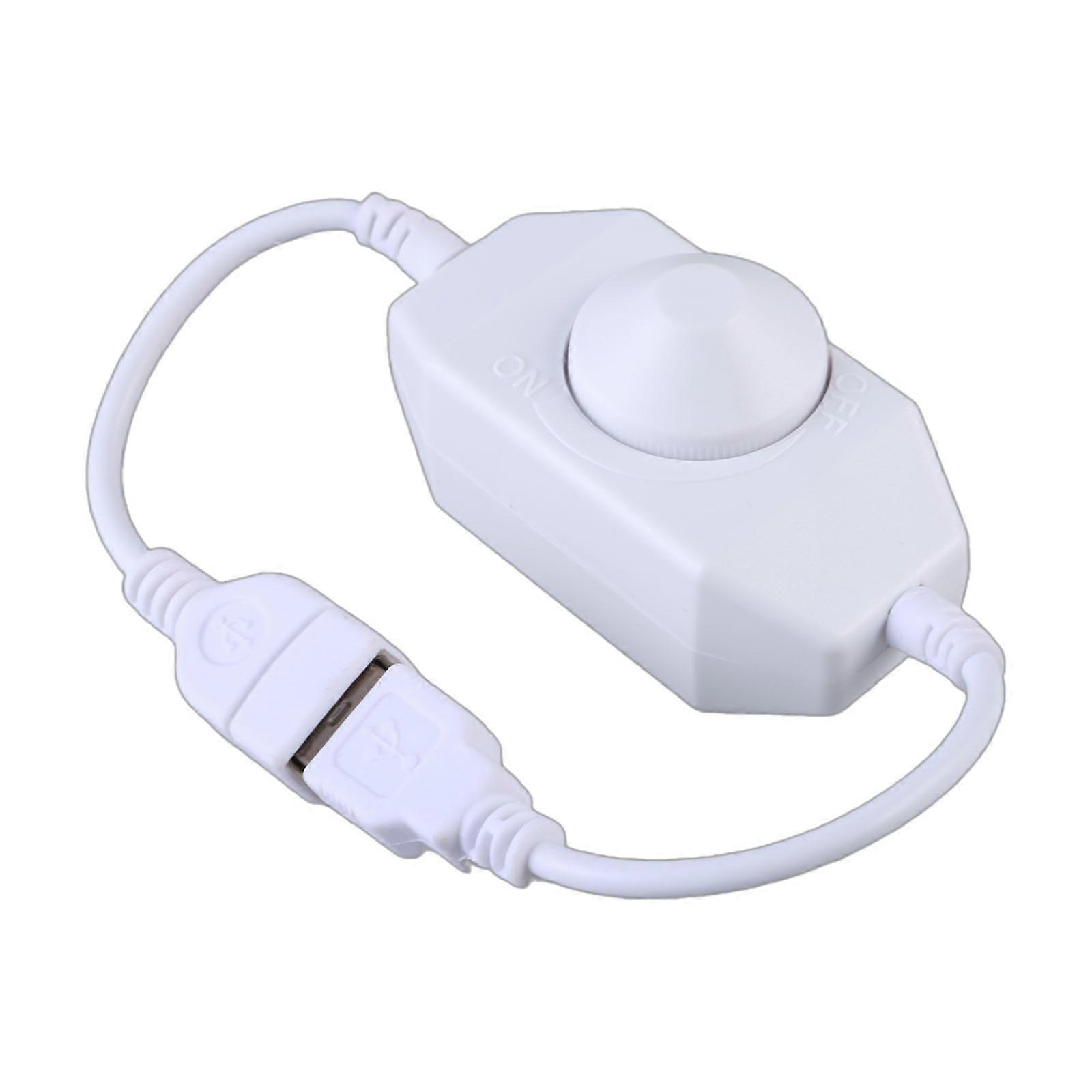 DC5V USB LED Dimmer Extension Speed Controller Switches Power Cable Controller for USB Ceiling Fan USB LED Light  White