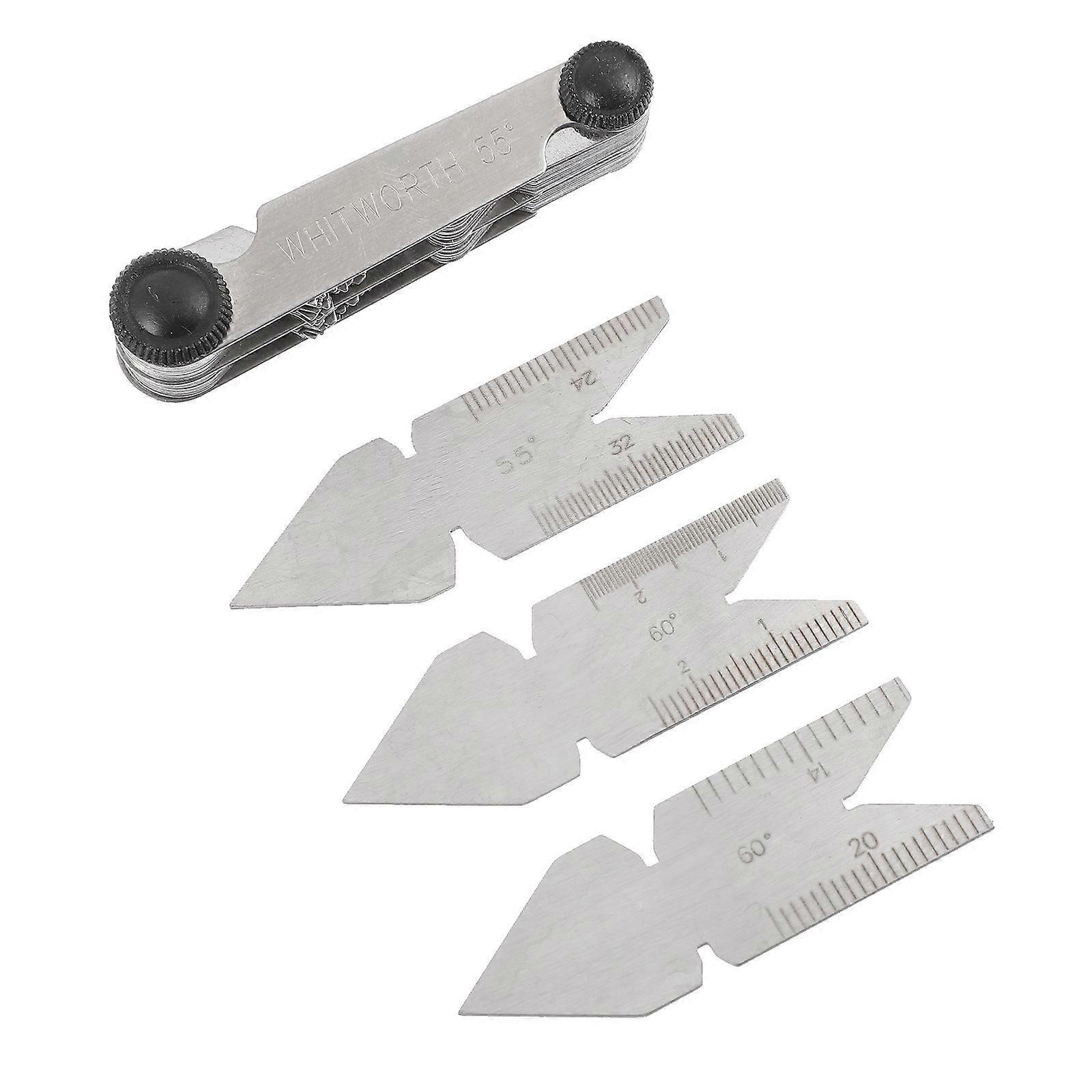 4 Piece Set Measuring Tool for Screw Thread Pitch Cutting Gauge and Centre Gauge Made of Steel