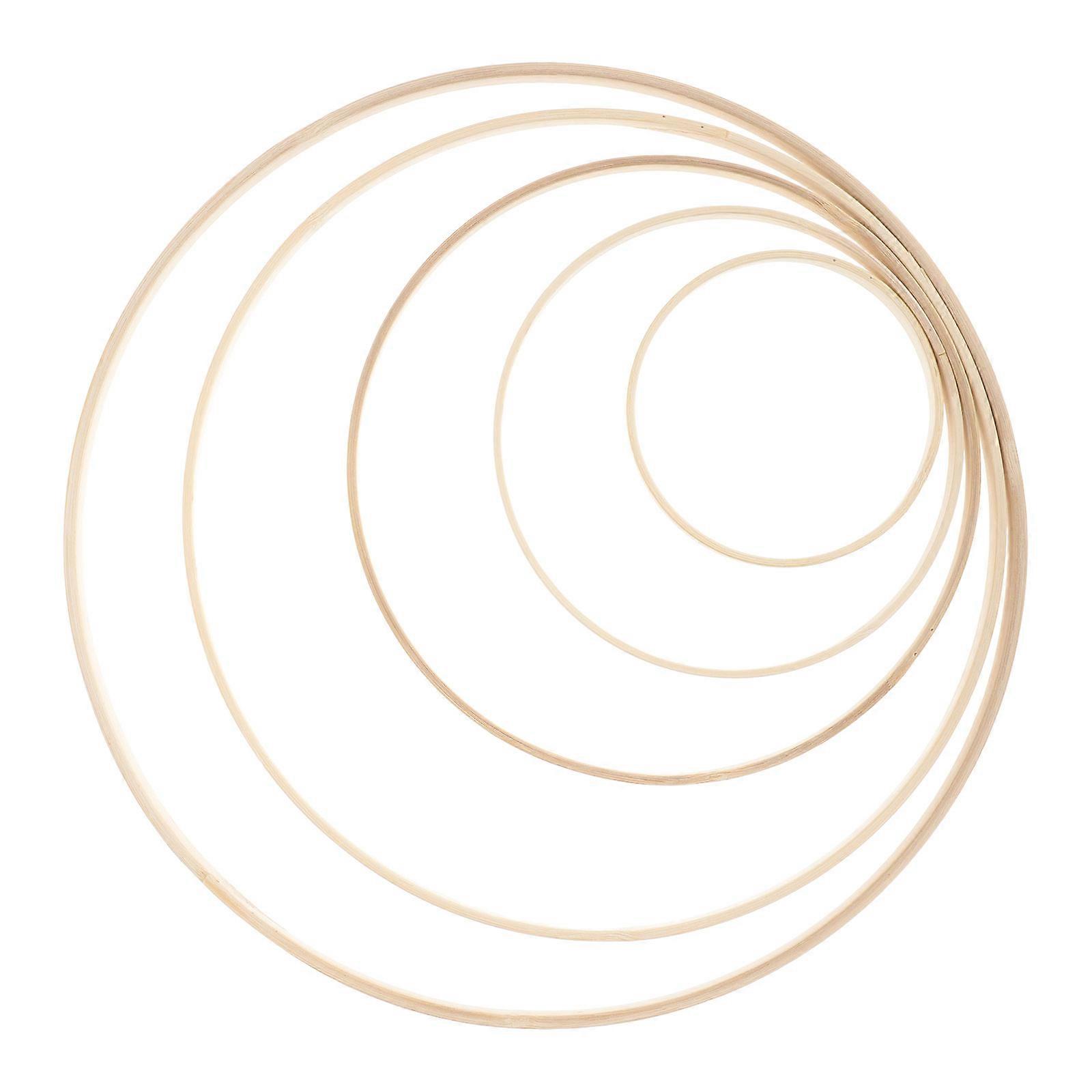 Bamboo Dream Catcher Hoops with Inner Fan Frames for DIY Wedding Wreaths, Macrame Wall Hangings & Custom Decor Crafts – Bamboo Rings for Creative