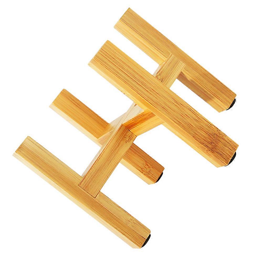 1 Set Modern Wooden Plant Stand Display Rack with Pads for Flower Pots