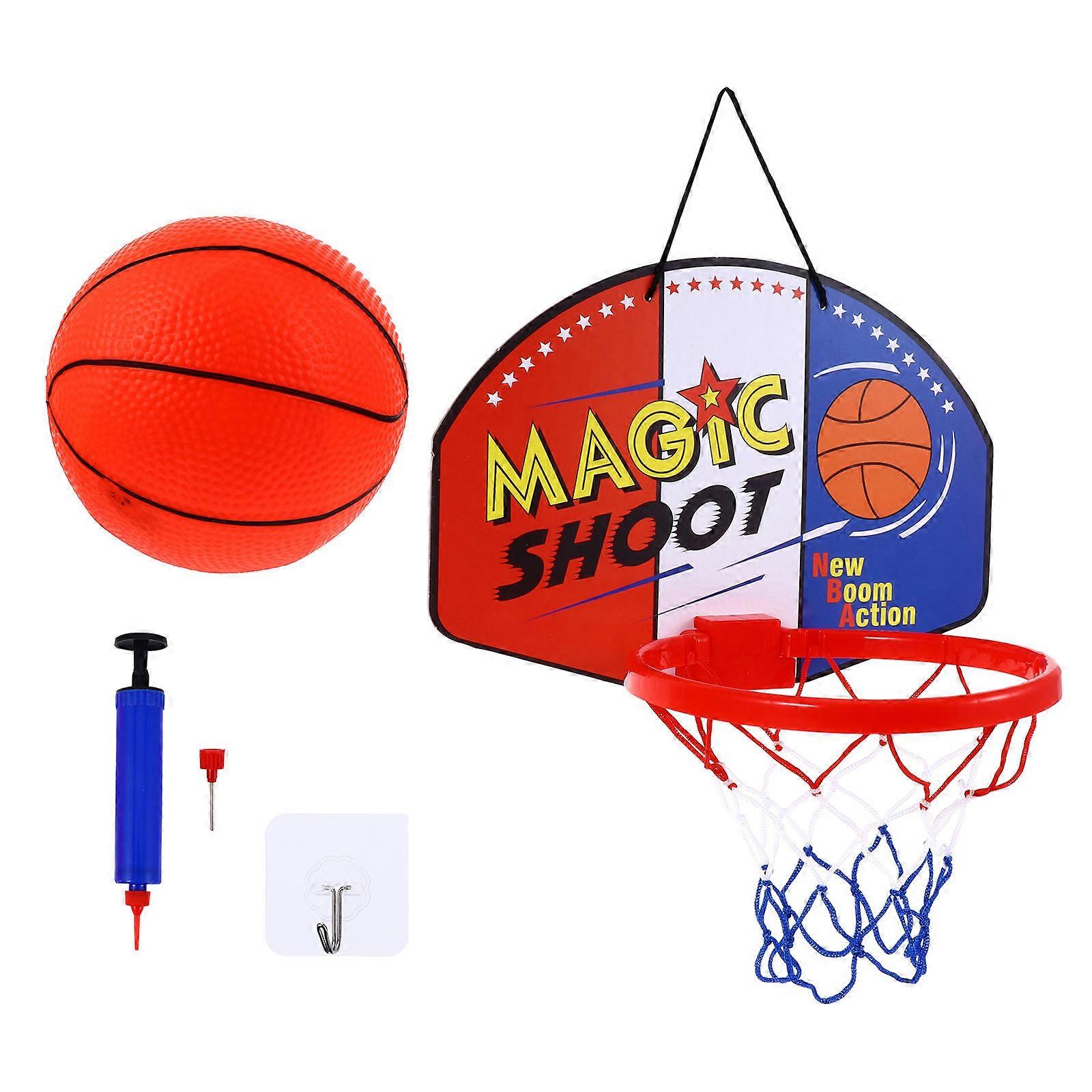 Basketball Set Wall Mount Mini Hoop For Kids Indoor Play Rectangular Backboard 38.2X26X2CM 1Set