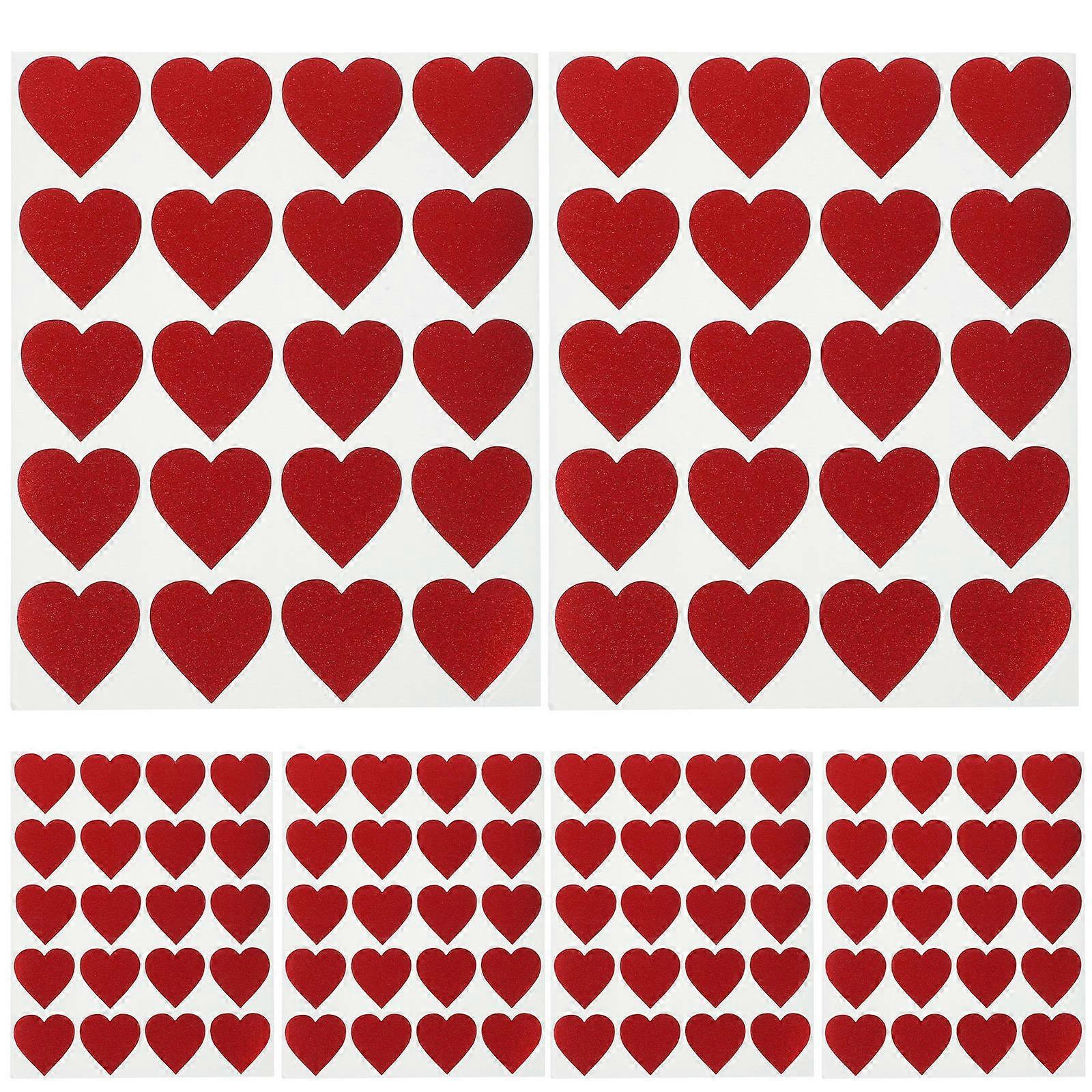 Heart Label Sticker Paper Material Sparkling Effect Valentine's Day Weddings 20 Sheets