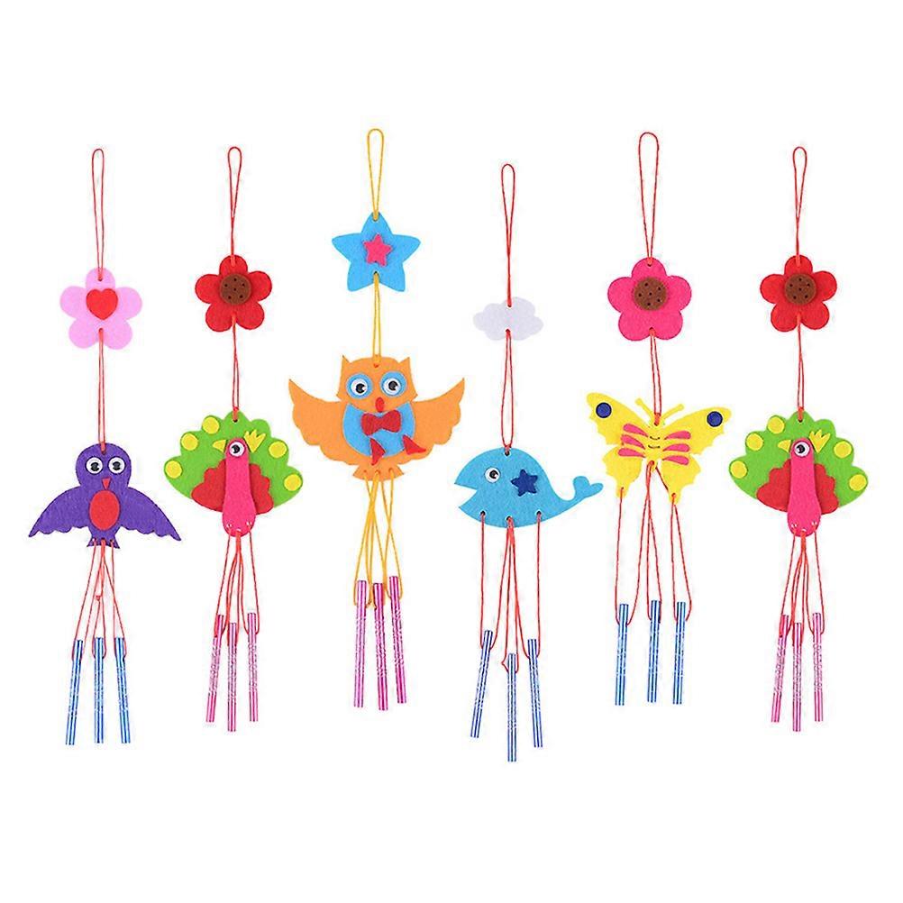 Wind Bell Chime Craft Wind Chime Pendant Daily Use Assorted Color 40x10cm Cultivate Hands-On Ability 6Set