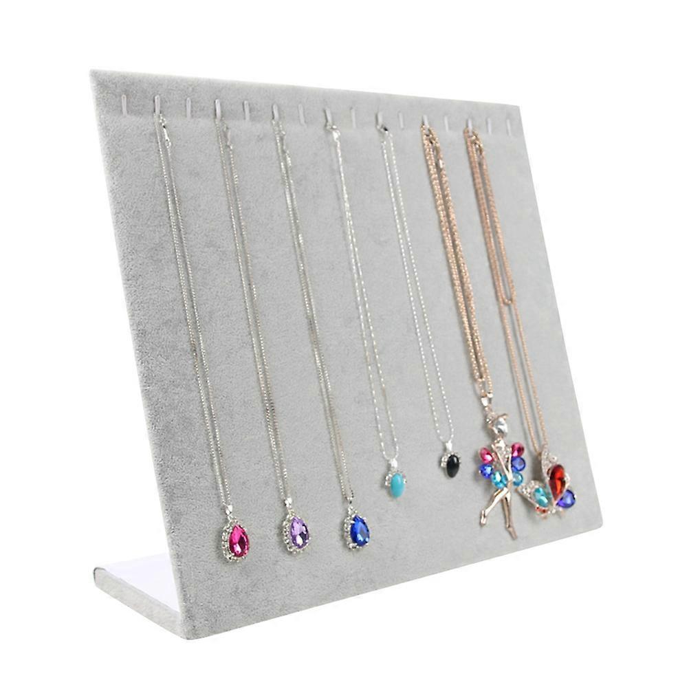 Grey Necklace Display Stand for Jewelry Store or Home Use Collapsible and Protective Made of Paperboard and