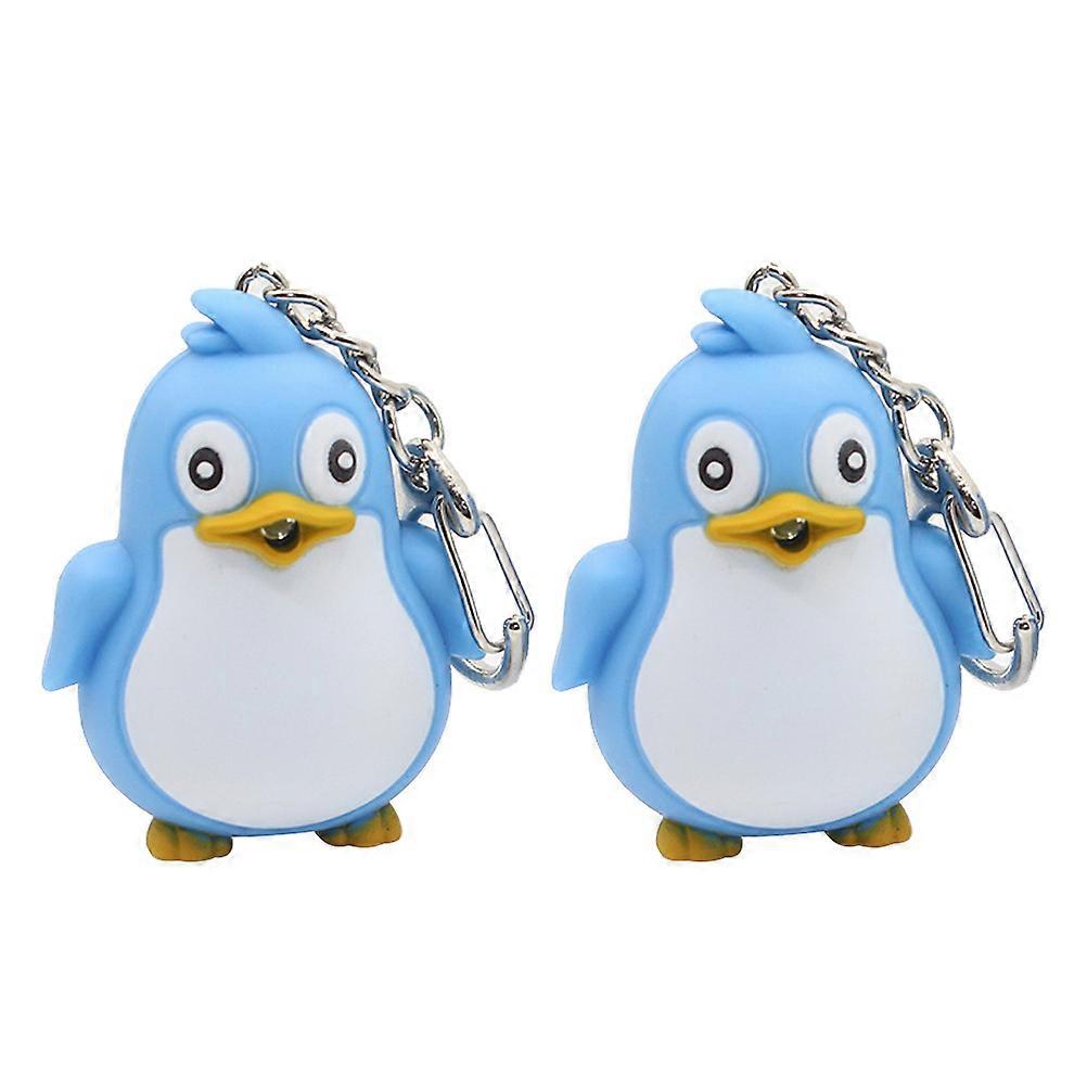 2pcs LED Sky Keychains Glowing Key Holders Sound Key Rings Decorative Ornaments Gift